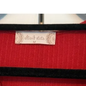 Altar'd State Red Ribbed Asymmetrical‎ Button Front Cardigan Top Size M AN10912 thumbnail 5