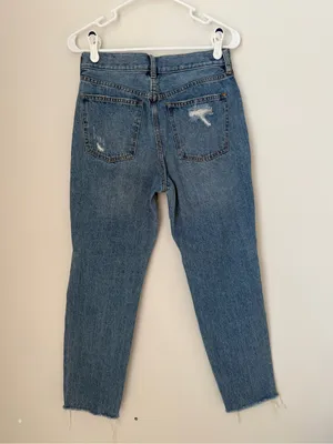 Free People We The Free Blossom Rigid Distressed Straight Leg Jeans Size 27 thumbnail 6