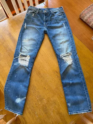 MOTHER The Vagabond Reckless Distressed Boyfriend Jeans Size 25 thumbnail 1