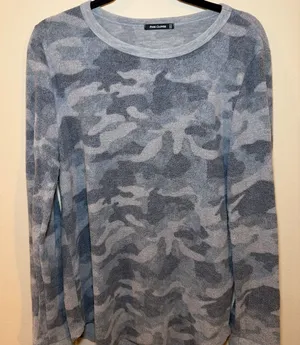 Pink Clover Blue and Gray Camo Crewneck Sweater thumbnail 1