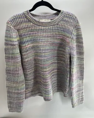 Loft Rainbow Spacedye Pastel Knit Sweater Large L‎ thumbnail 1
