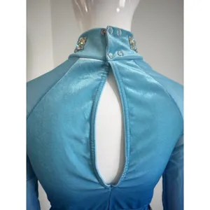 Weissman Blue Ombre Jazz Latin Dance Costume Fringe Sequin Belt Size MA thumbnail 5