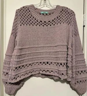 Karlie light purple cropped sweater size L thumbnail 1