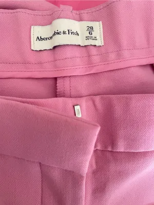 Abercrombie & Fitch Pink Sloane Tailored Premium Crepe Wide Leg Pants 6/28 thumbnail 4