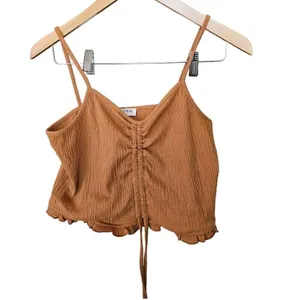 Storia Rust Color‎ Ruffle Hem Adjustable Sleeveless Crop Top Size Large Boho thumbnail 2