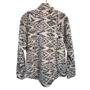 Cozy Sherpa Women's Grey‎ Ikat Aztec Fleece Pullover Sweatshirt Size L thumbnail 2