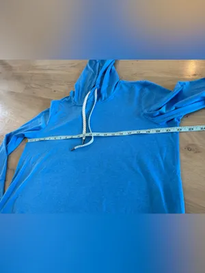 Vuori Women's Halo Essential Hoodie Baltic blue heather size large thumbnail 10