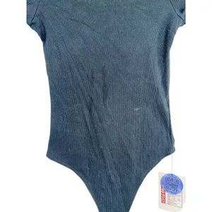 Abercrombie & Fitch Black Ribbed Knit Off Shoulder Long Sleeve Bodysuit Womens S thumbnail 6