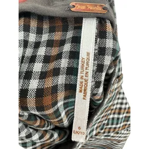 Free People Women's Plaid Wide Leg High Rise Trouser Pants Size 6 Boho Preppy‎ thumbnail 2