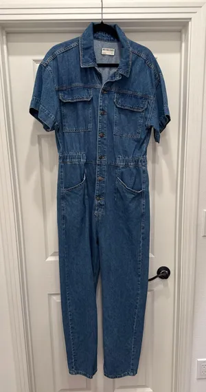 Free People We The Free Denim Jumpsuit thumbnail 1