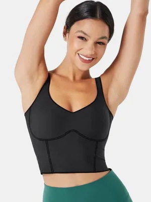 Fanka Body Sculpt Short Bra Tank Top A-D Cups Size Large in Black thumbnail 1
