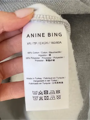 Anine Bing Spencer Sweatshirt Logo in Heather Grey NWT thumbnail 8