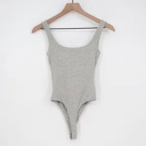 Naked Wardrobe Heather Gray Ribbed Scoop Neck Bodysuit XS Womens thumbnail 6
