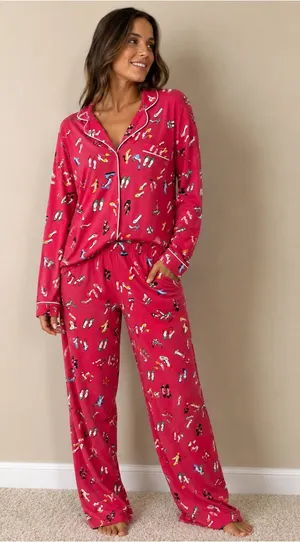 Kate Spade New York Red Fabulous Colorful Shoes Pajama Set thumbnail 1