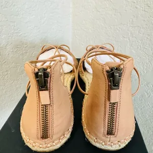 Eileen Fisher Lace-Up Leather Espadrille Sandal, Toffee Cream Pink Size 7.5, NWT thumbnail 6
