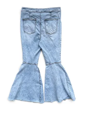 We The Free Just Float On Flare Jeans High Rise Bell Bottom Raw Hem 32x33 hippie thumbnail 4