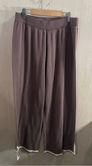 Source Unknown Women’s Wide-Leg Knit Pants in Chocolate Brown Size Large thumbnail 1