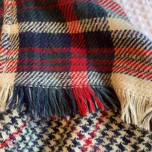 Fleece Sweater Blanket Poncho Tartan Plaid One Size Red Navy Tan Hunter Green thumbnail 4
