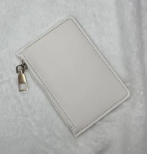 Source Unknown Card Wallet Womens One Size White Faux Leather Zip Around Credit Card Holder thumbnail 1