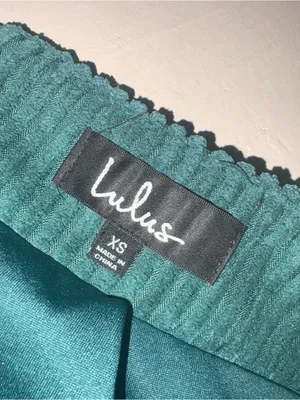 Lulu's Teal Corduroy A-Line Mini Skirt thumbnail 5