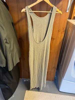 Green/gray knitted maxi dress Gray Size L thumbnail 2