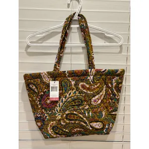 NEW $95 Vera Bradley Small East West Tote Buta Spray Paisley Quilted Cotton thumbnail 3