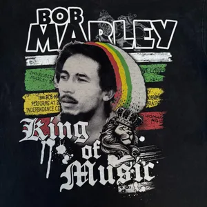 Vintage Bob Marley King Of Music Rasta Reggae Graphic Black Pro Tag T-shirt thumbnail 3