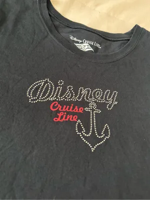 Disney Black Short-Sleeve Cruise Line Tee with Rhinestone Anchor thumbnail 2