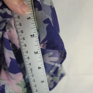 Floral Halter Romper Maxi Dress High Low Built In Shorts Purple Pink Size M thumbnail 7