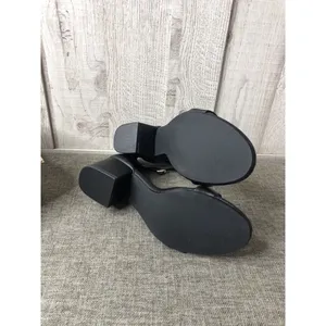 Womens Essentials Shoes Size 8.5 Black Heels Dress Sandals Open Toe Summer thumbnail 6