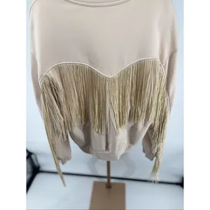 Levi's Pullover Sweatshirt Womens L Cream Fringe Classic Western Yoke Cowgirl thumbnail 14