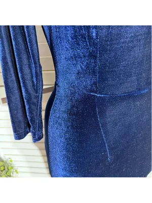 Collectif London blue velvet midi dress pencil sweetheart homecoming whimsigoth thumbnail 7