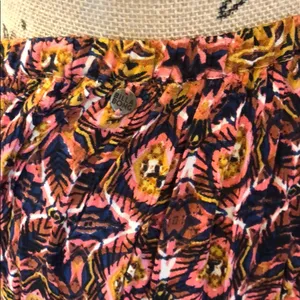 Billabong maxi skirt abstract printed browns, blue, pink & white size M NWT thumbnail 6