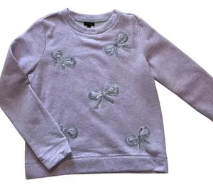 Talbots Lavender Sweatshirt with Silver Sequin Bows | Small thumbnail 1