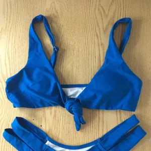Womens Zaful 2Pc Sexy Bikini Swimsuit Cheeky Tealish Blue Size 6 thumbnail 2