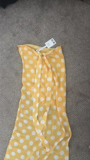 JW Pei Polka-Dot Strapless Maxi Dress - Yellow thumbnail 8