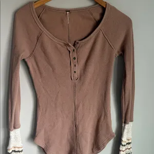 Free people alpine ski lodge cuff thermal in mushroom combo thumbnail 3