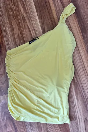 Pretty Little Things Yellow Half Sleeve Blouse Top thumbnail 1