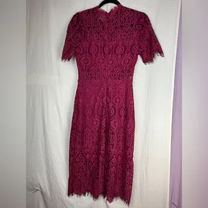 Lulu's Burgundy Lace‎ Midi Dress thumbnail 4