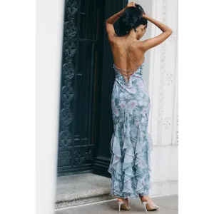 NWT!! Anthropologie FOR LOVE & LEMONS Elea Floral Ruffle Maxi Dress Medium‎ thumbnail 7