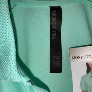 Mondetta Polo Sz S Women Green Active 1/4-Zip Short Sleeve Mesh thumbnail 3