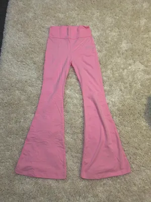 Edikted Pink Flare Pants Fold Over thumbnail 1
