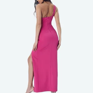 NWT Lulus Simply Beautiful Fuchsia One-Shoulder Cutout Maxi Dress Size XS thumbnail 3