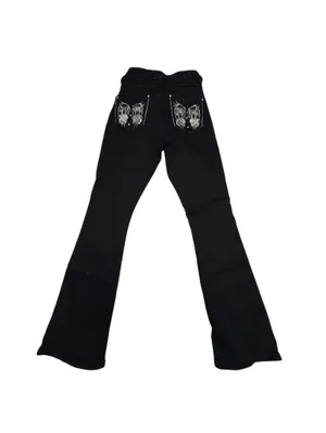 moda bootcut dark demin jeans with embellished back pockets thumbnail 2