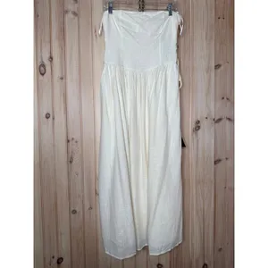NWT Lulus Undeniable Affection Ivory Strapless Maxi Dress With Pockets Party S thumbnail 2