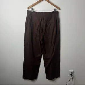 Reformation Brown Rox Button Front Wide Leg Trouser Pants Womens Size 12‎ thumbnail 7