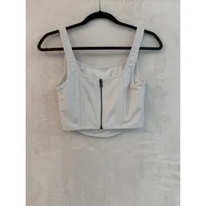Princess Polly‎ White Corset Crop Top Sleeveless Zipper Back US 2 thumbnail 7