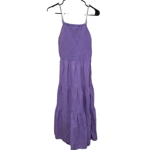 Universal Thread Purple Smocked Tiered Midi Dress‎ Back Cutout Womens Size M thumbnail 3