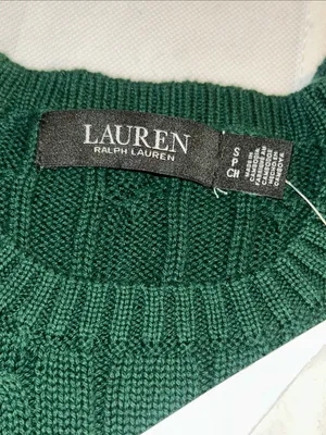 Luaren Ralph Lauren Button-Trim Cable-Knit Cotton Sweater thumbnail 6