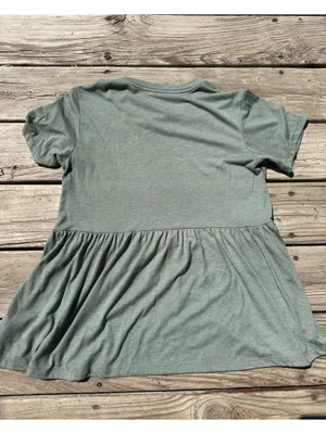 American Eagle Olive Drab Peplum Swing Top, Size S thumbnail 7